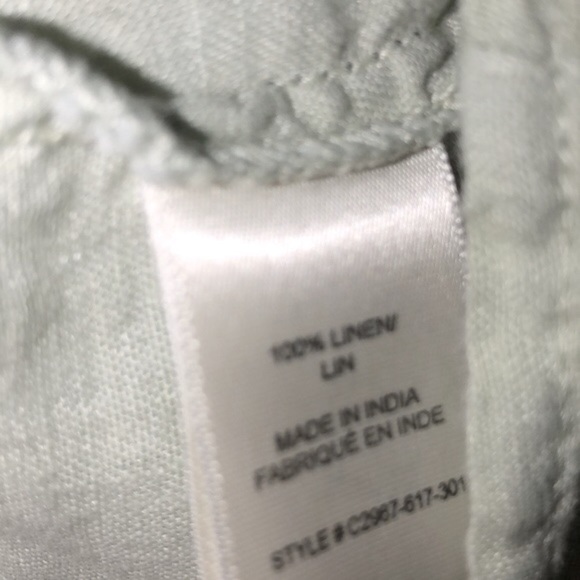 Cloth & Stone small green linen tie front top - Picture 6 of 6